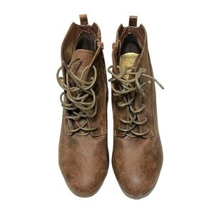 No Call Bronx Ankle Boots 9M Heeled Lace-Up Platform Zipper Boots Femme Grunge